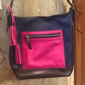 Coach Color-block Blue-Fuchsia -Black Tote